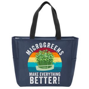 Microgreens Make Everything Better Gardening Urban Farming Superfood Organic Zip Tote Bag