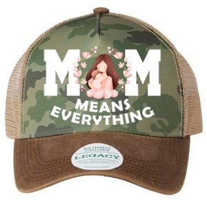 Mom Means Everything Cute Mothers Day Gift Legacy Tie Dye Trucker Hat