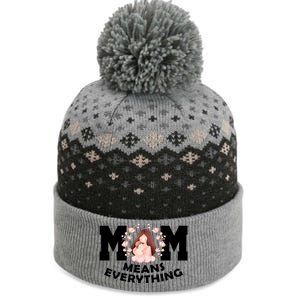 Mom Means Everything Cute Mothers Day Gift The Baniff Cuffed Pom Beanie