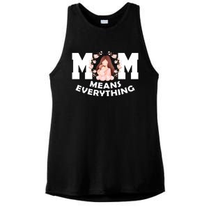 Mom Means Everything Cute Mothers Day Gift Ladies PosiCharge Tri-Blend Wicking Tank