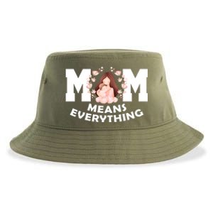 Mom Means Everything Cute Mothers Day Gift Sustainable Bucket Hat