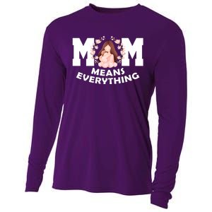 Mom Means Everything Cute Mothers Day Gift Cooling Performance Long Sleeve Crew