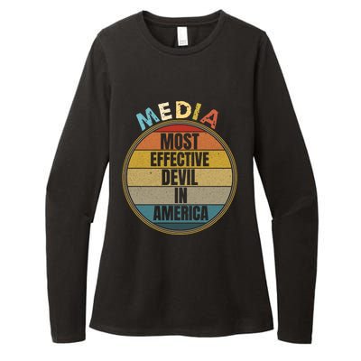 Media Most Effective Devil In America Vintage Retro Sunset Gift Womens CVC Long Sleeve Shirt