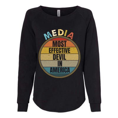 Media Most Effective Devil In America Vintage Retro Sunset Gift Womens California Wash Sweatshirt