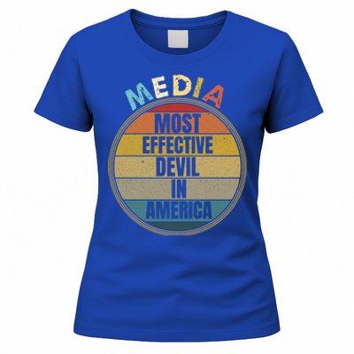 Media Most Effective Devil In America Vintage Retro Sunset Gift Women's T-Shirt