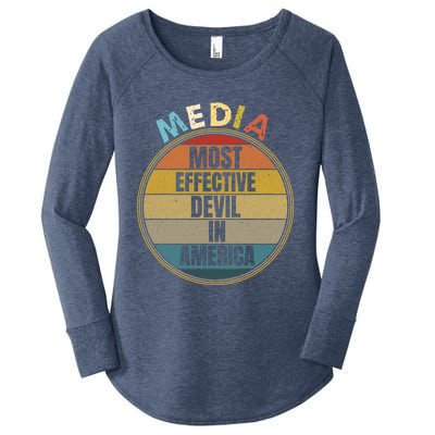 Media Most Effective Devil In America Vintage Retro Sunset Gift Women's Perfect Tri Tunic Long Sleeve Shirt