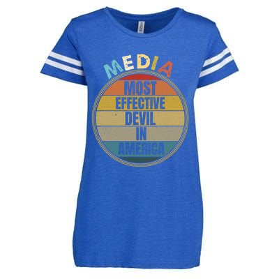 Media Most Effective Devil In America Vintage Retro Sunset Gift Enza Ladies Jersey Football T-Shirt