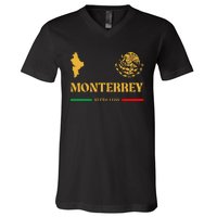 Monterrey Mexico Emblem Monterrey V-Neck T-Shirt