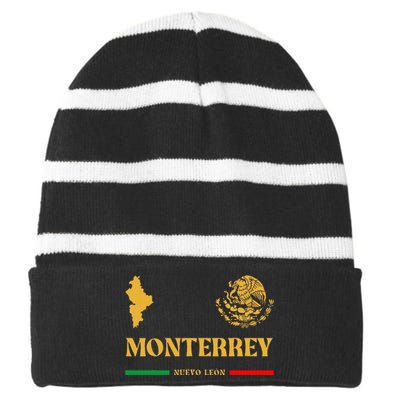 Monterrey Mexico Emblem Monterrey Striped Beanie with Solid Band