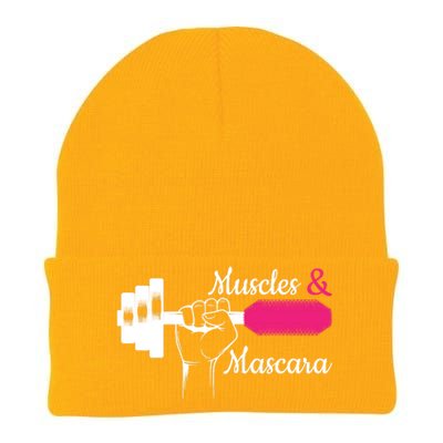 Muscle & Mascara Eyelashes Lipstick Funny Bold Gift Knit Cap Winter Beanie