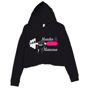 Muscle & Mascara Eyelashes Lipstick Funny Bold Gift Crop Fleece Hoodie