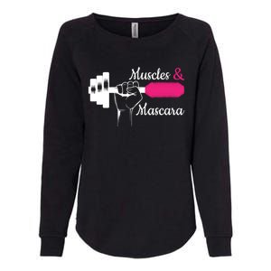 Muscle & Mascara Eyelashes Lipstick Funny Bold Gift Womens California Wash Sweatshirt