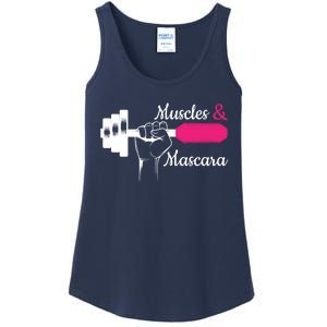 Muscle & Mascara Eyelashes Lipstick Funny Bold Gift Ladies Essential Tank