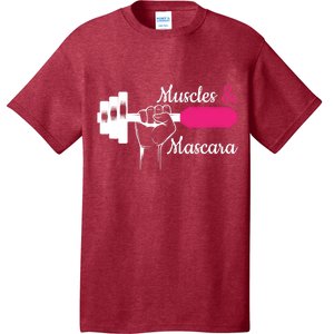 Muscle & Mascara Eyelashes Lipstick Funny Bold Gift T-Shirt