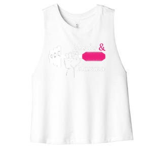 Muscle & Mascara Eyelashes Lipstick Funny Bold Gift Women's Racerback Cropped Tank