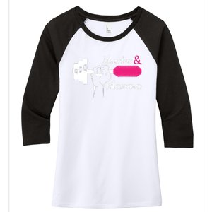 Muscle & Mascara Eyelashes Lipstick Funny Bold Gift Women's Tri-Blend 3/4-Sleeve Raglan Shirt