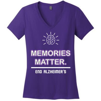 Memories Matter End Alzheimer's Women's V-Neck T-Shirt