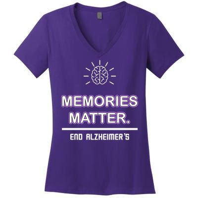 Memories Matter End Alzheimer's Women's V-Neck T-Shirt