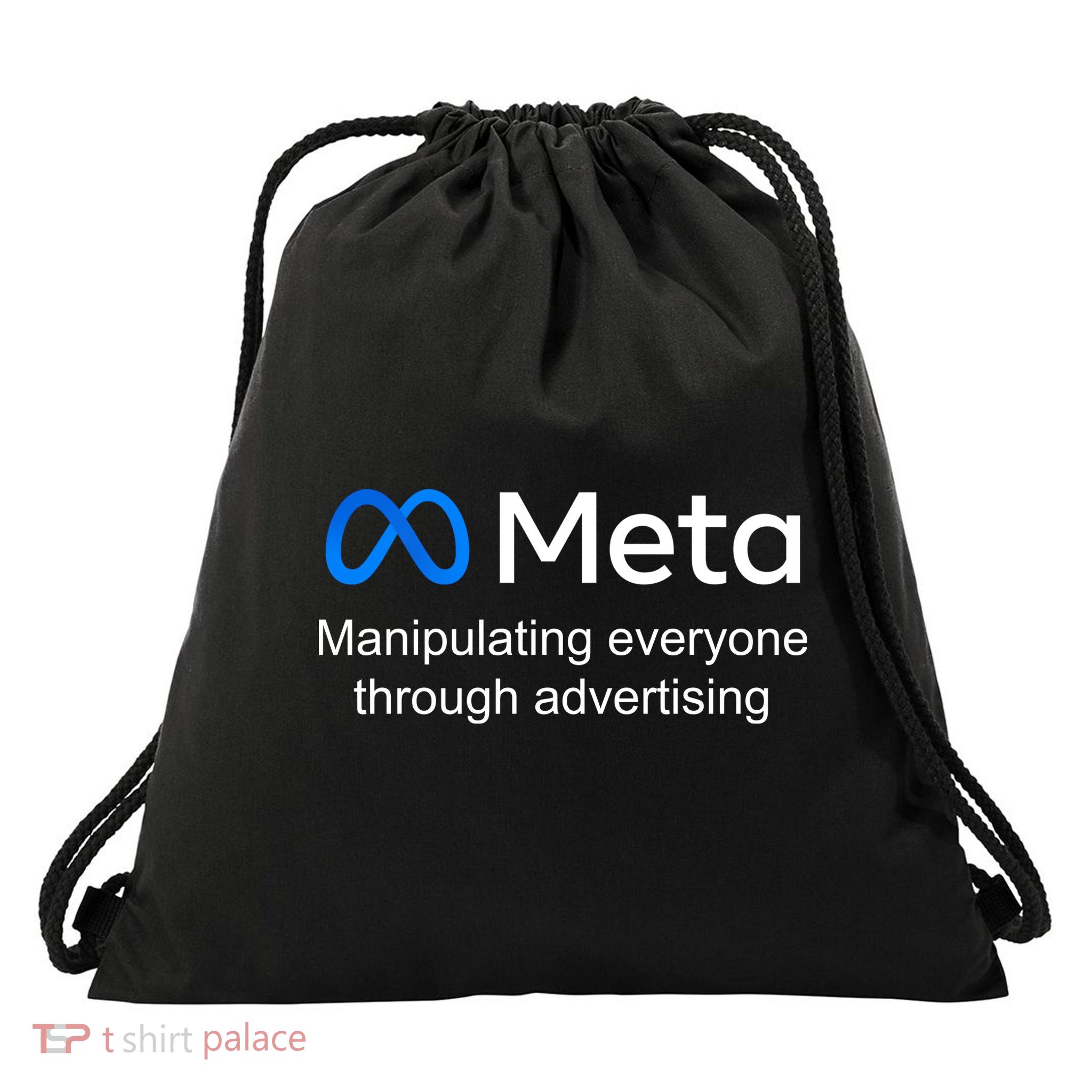 Meta Manipulating Everyone Through Advertising Drawstring Bag