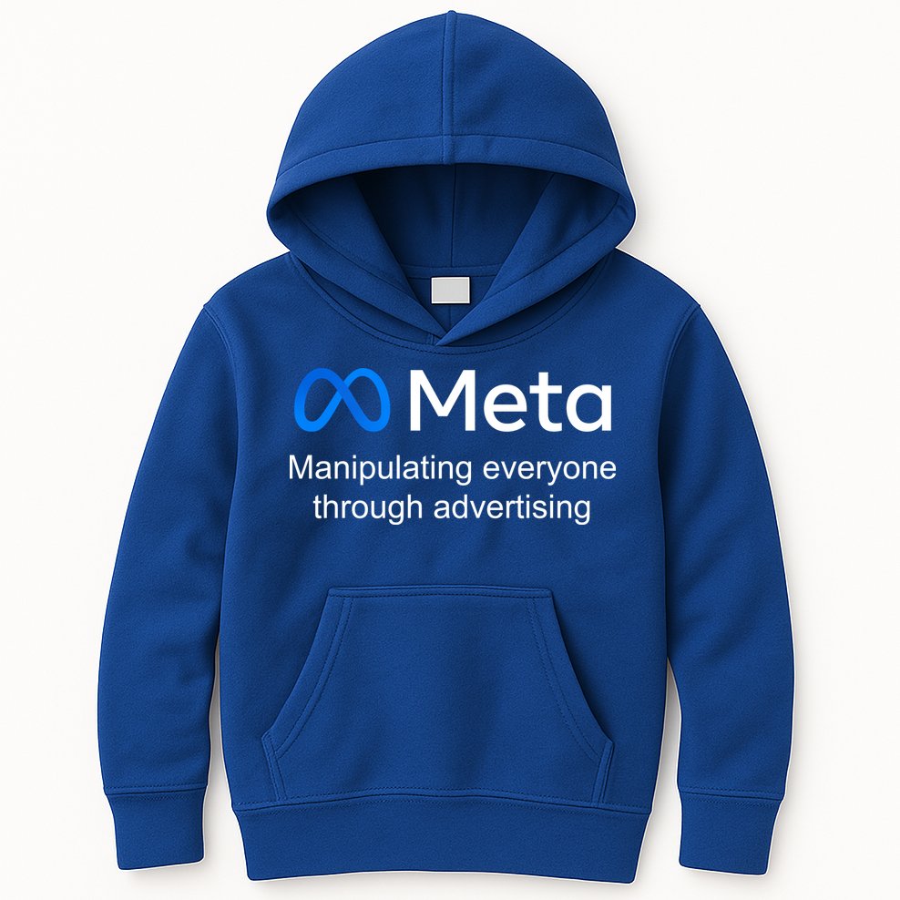 Meta Manipulating Everyone Through Advertising Kids Hoodie