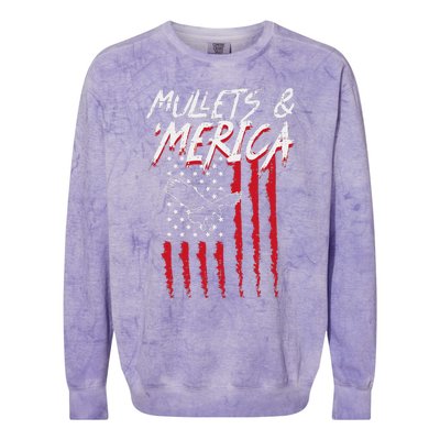 Mullets Merica Eagle US American Flag 4th Of July Patriotic Colorblast Crewneck Sweatshirt