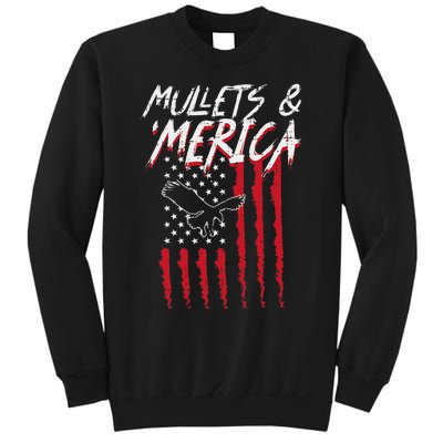 Mullets Merica Eagle US American Flag 4th Of July Patriotic Sweatshirt