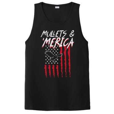 Mullets Merica Eagle US American Flag 4th Of July Patriotic PosiCharge Competitor Tank