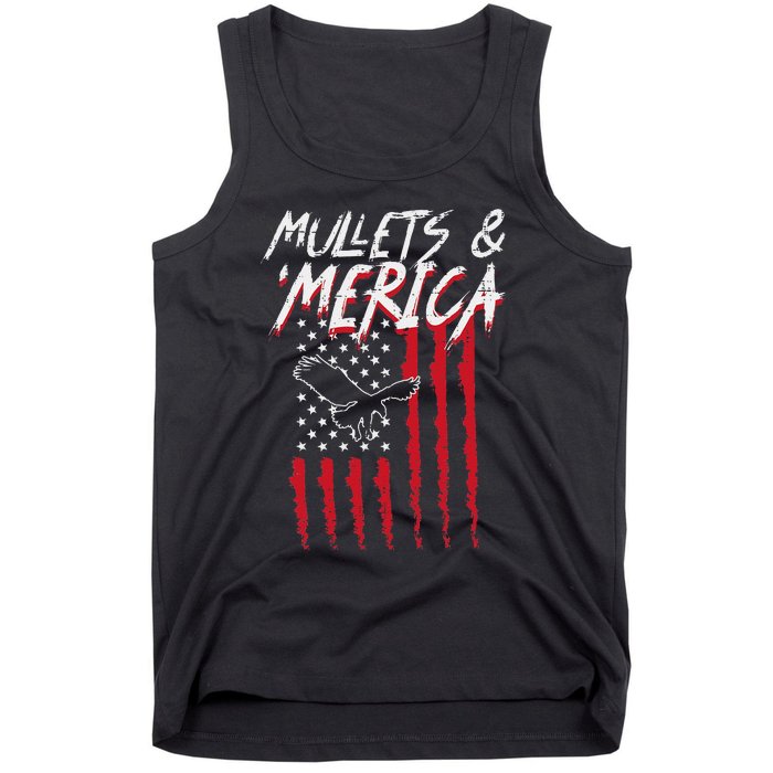 Mullets Merica Eagle US American Flag 4th Of July Patriotic Tank Top