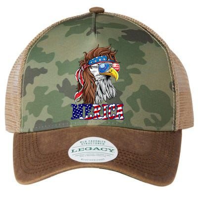 Merica Mullet Eagle Independence Day Legacy Tie Dye Trucker Hat