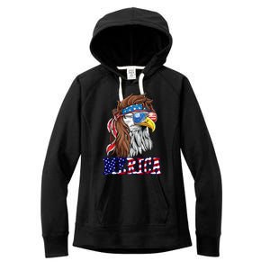 Merica Mullet Eagle Independence Day Women's Fleece Hoodie