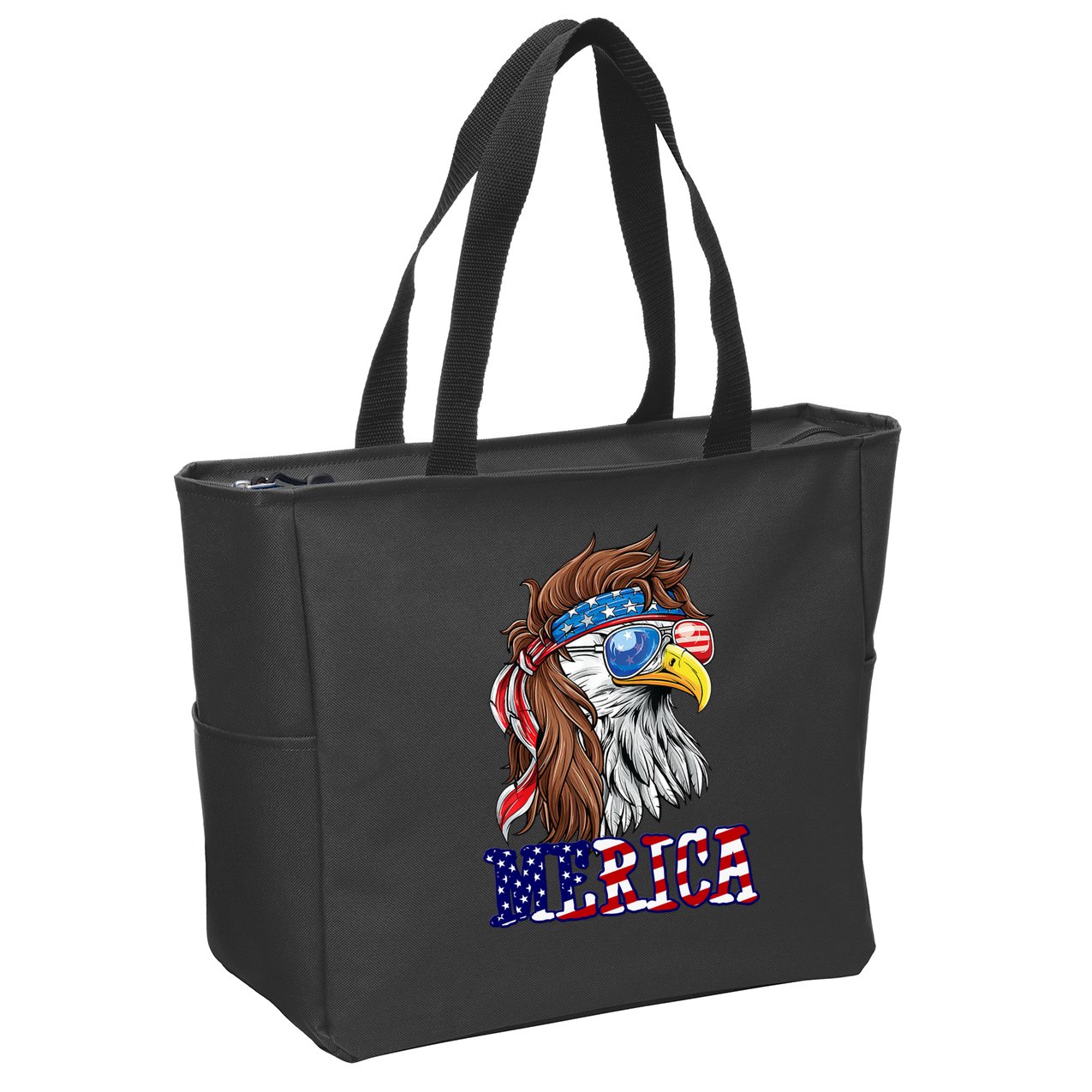 Merica Mullet Eagle Independence Day Zip Tote Bag