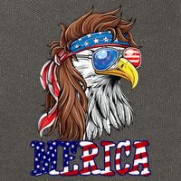 Merica Mullet Eagle Independence Day Cotton Canvas Backpack
