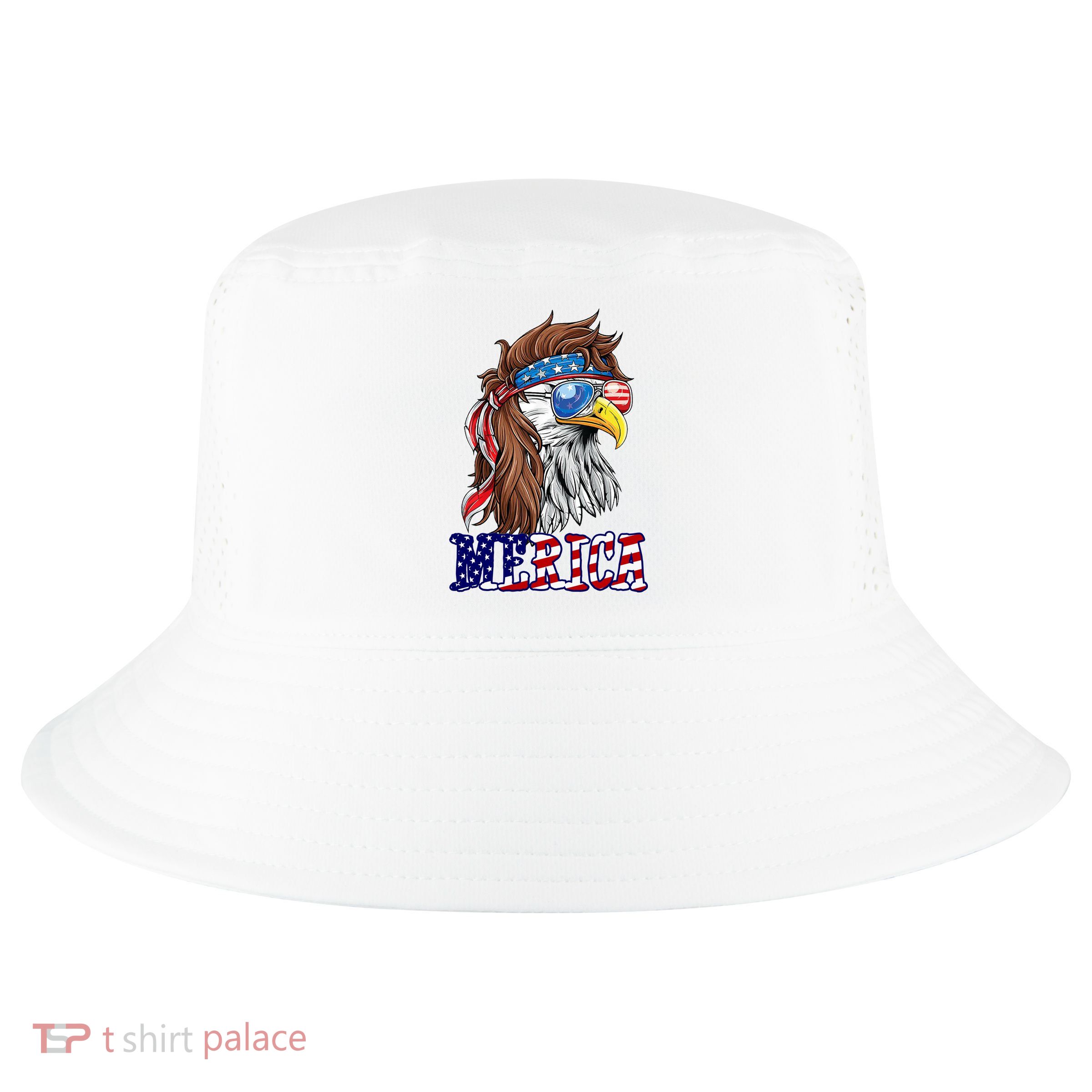Merica Mullet Eagle Independence Day Cool Comfort Performance Bucket Hat