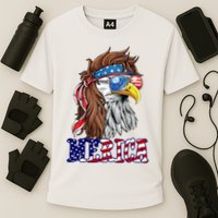 Merica Mullet Eagle Independence Day Cooling Performance Crew T-Shirt