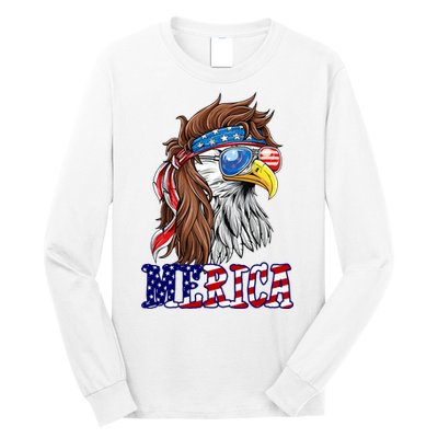 Merica Mullet Eagle Independence Day Long Sleeve Shirt