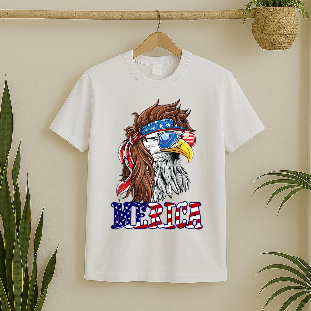 Merica Mullet Eagle Independence Day T-Shirt