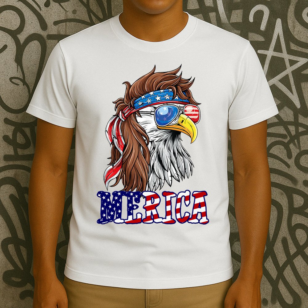 Merica Mullet Eagle Independence Day T-Shirt