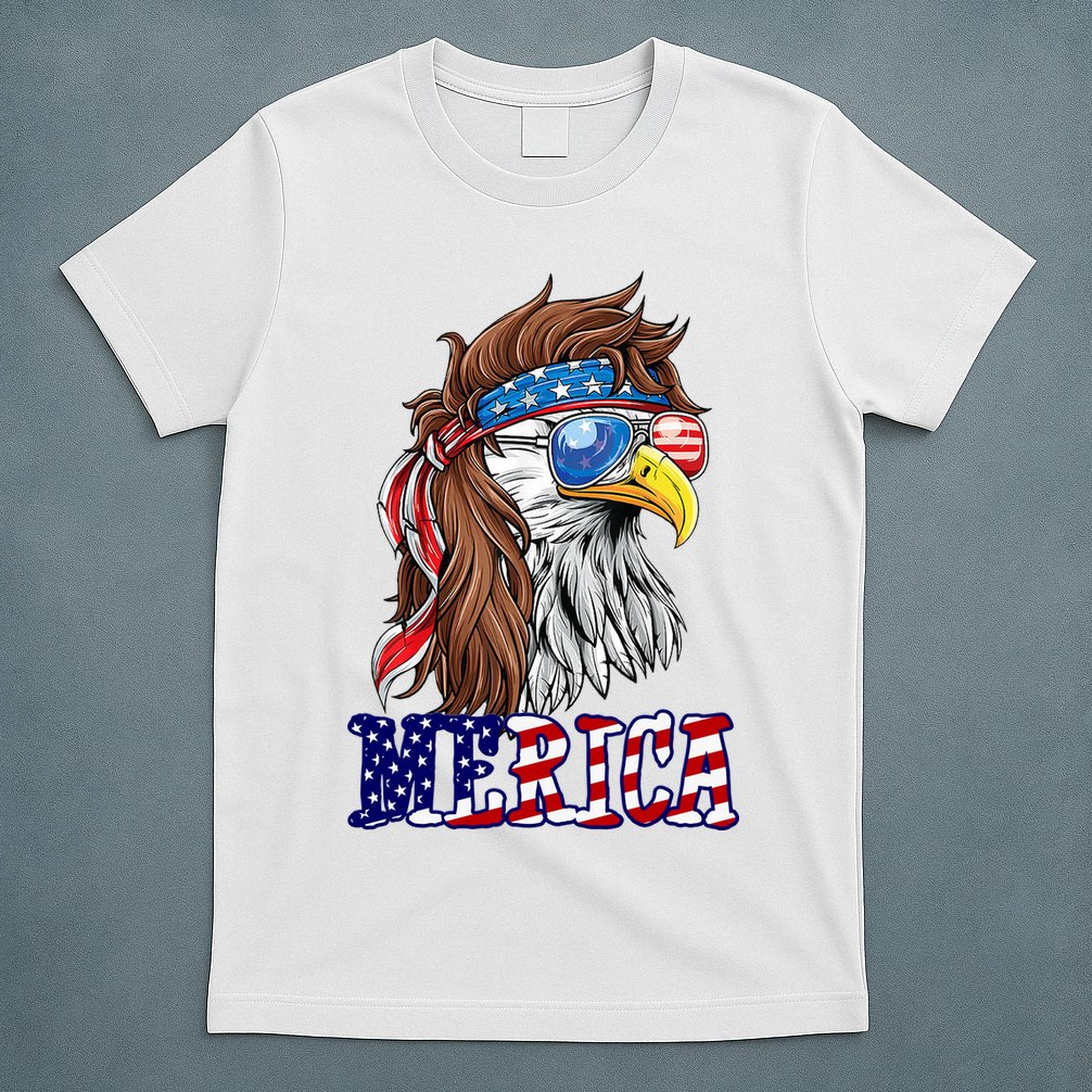 Merica Mullet Eagle Independence Day T-Shirt