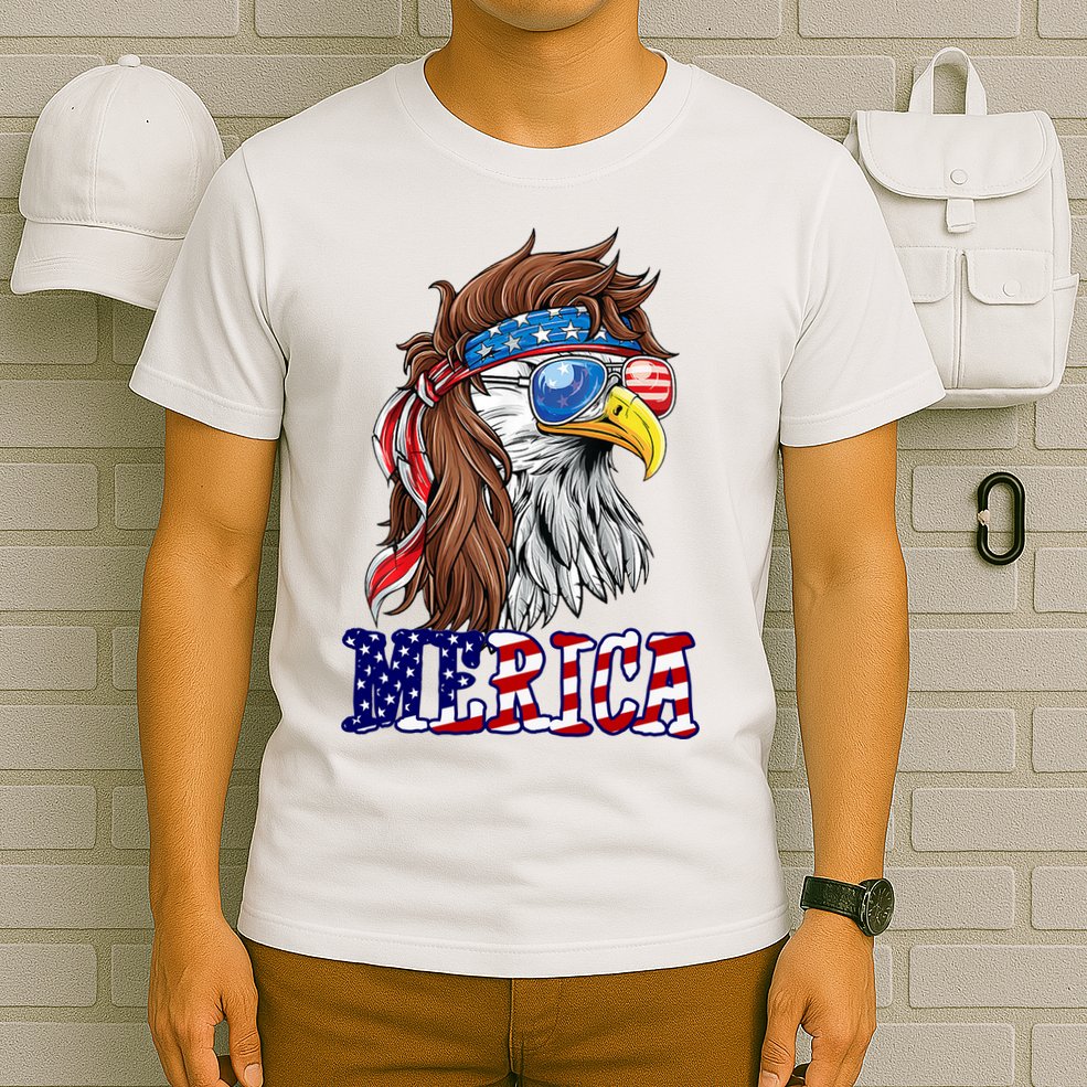 Merica Mullet Eagle Independence Day T-Shirt