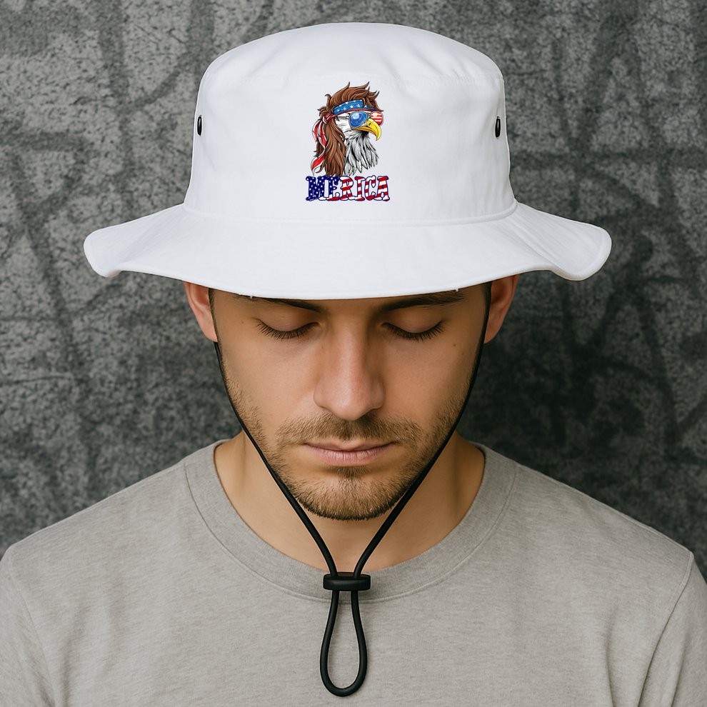 Merica Mullet Eagle Independence Day Bucket Hat