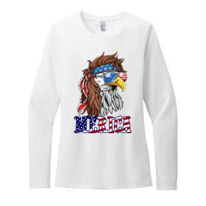 Merica Mullet Eagle Independence Day Womens CVC Long Sleeve Shirt