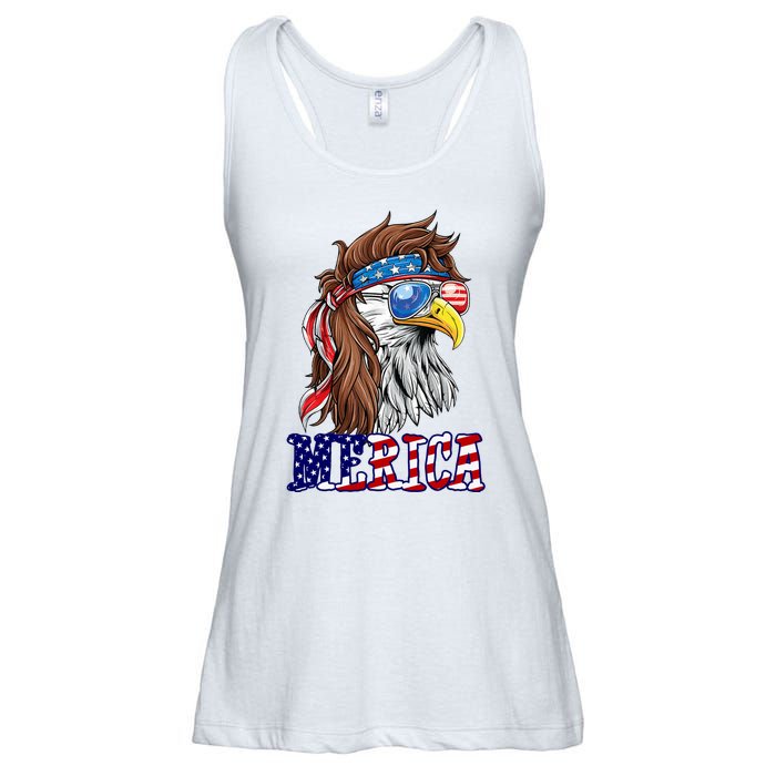 Merica Mullet Eagle Independence Day Ladies Essential Flowy Tank