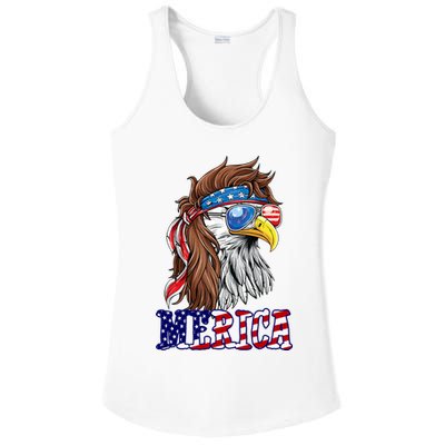 Merica Mullet Eagle Independence Day Ladies PosiCharge Competitor Racerback Tank