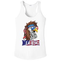 Merica Mullet Eagle Independence Day Ladies PosiCharge Competitor Racerback Tank