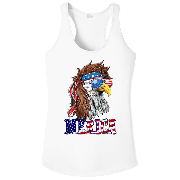 Merica Mullet Eagle Independence Day Ladies PosiCharge Competitor Racerback Tank