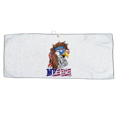 Merica Mullet Eagle Independence Day Large Microfiber Waffle Golf Towel