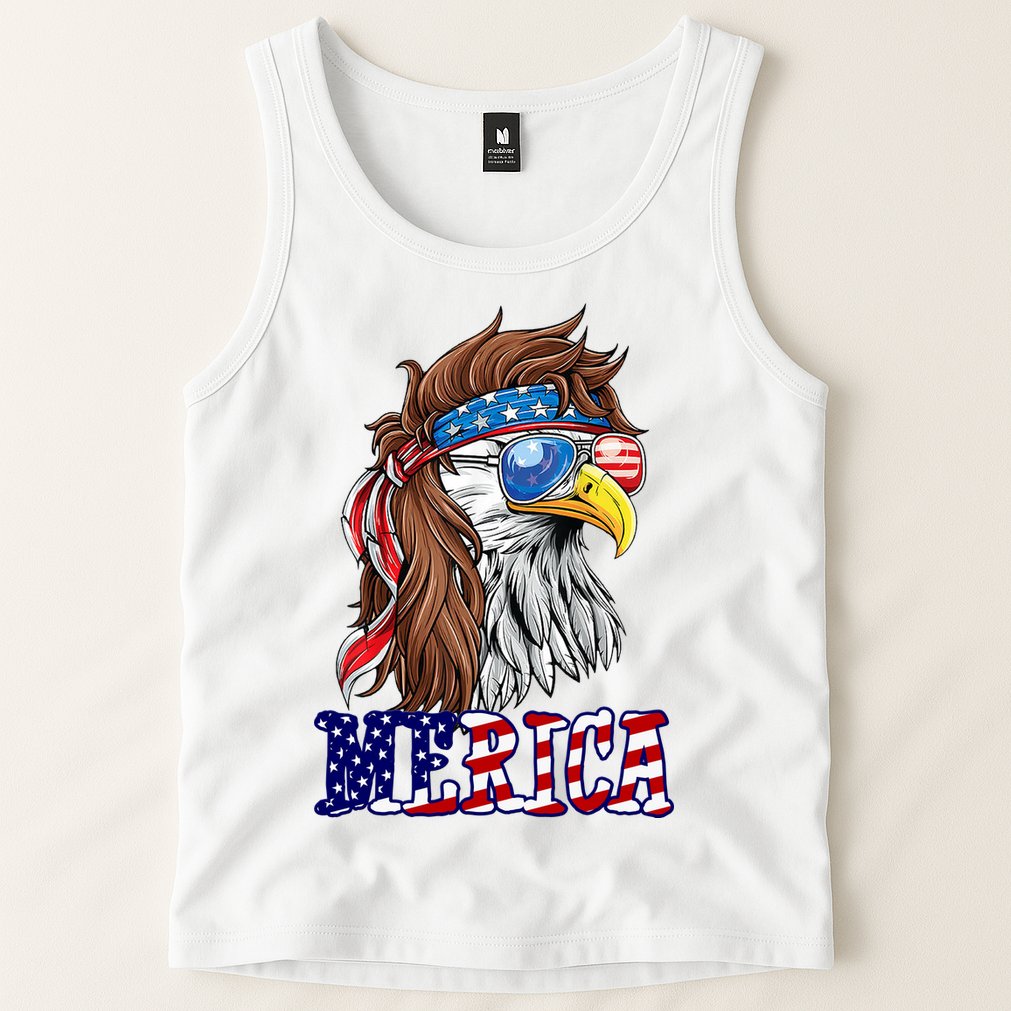 Merica Mullet Eagle Independence Day Tank Top