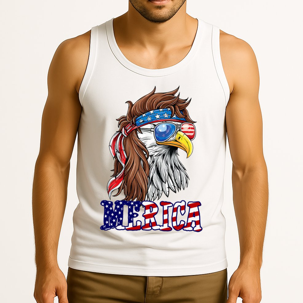 Merica Mullet Eagle Independence Day Tank Top