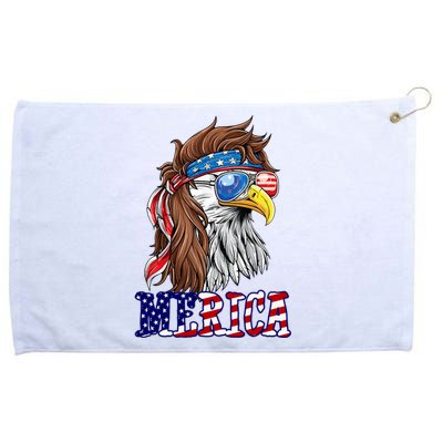 Merica Mullet Eagle Independence Day Grommeted Golf Towel