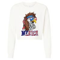 Merica Mullet Eagle Independence Day Cropped Pullover Crew